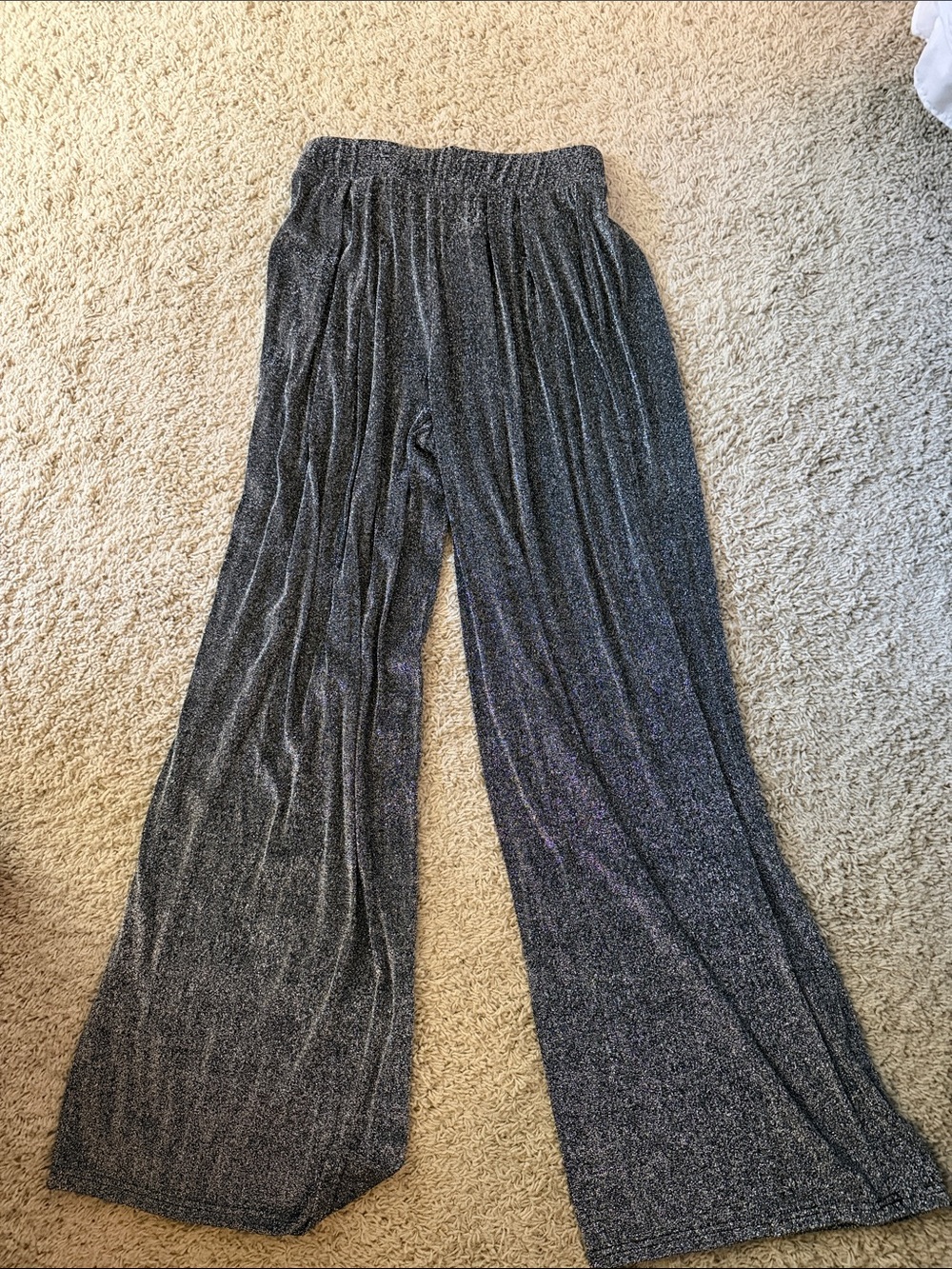 Vici Metallic Wide-Leg Sparkle Pants - Black/Silver - Medium - Picture 6 of 6